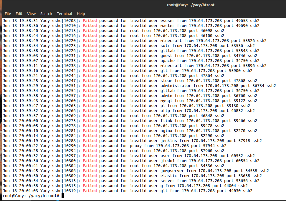failed logins